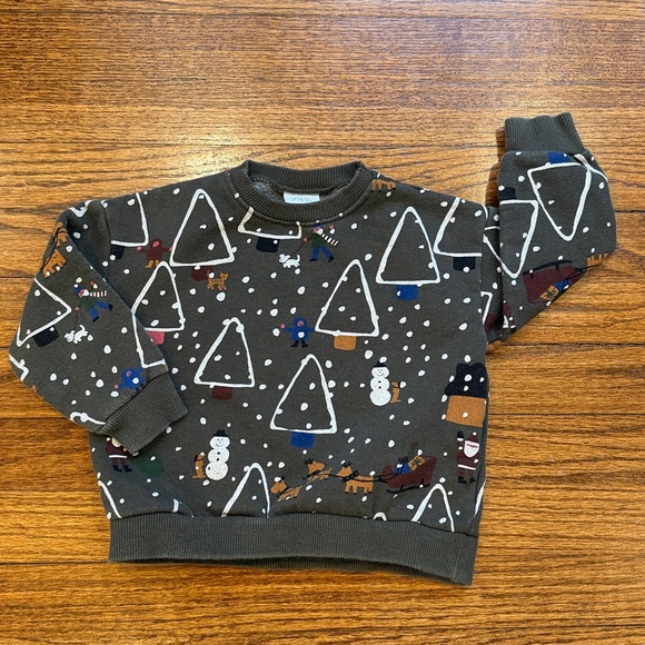 Zara Baby Festive Tree Pattern Sweatshirt  🎄 - Picture 2 of 4